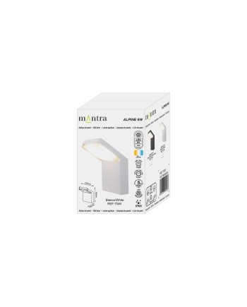 ALPINE * APLIQUE EXTERIOR BLANCO LED IP65 - 6W - 3000K